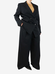 Joseph Navy blue pinstripe jacket and trouser set - size UK 14