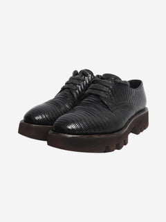 Black reptile effect Derby shoes - size EU 37 (UK 4)