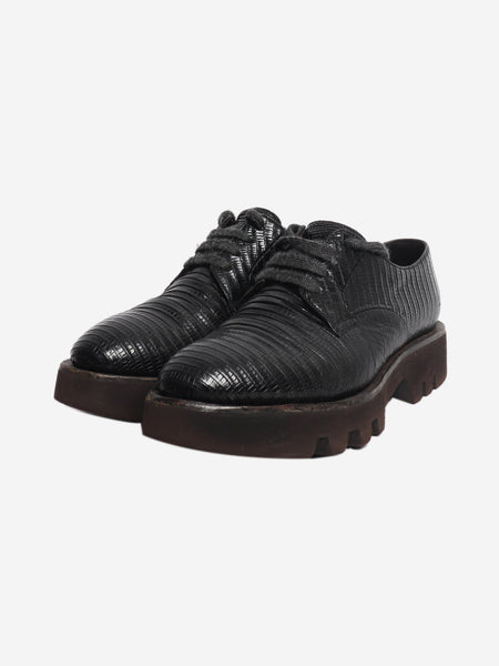 Black reptile effect Derby shoes - size EU 37 (UK 4) alternate image