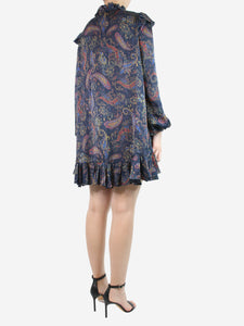 Maje Dark blue paisley printed dress - size UK 8
