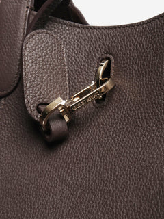 Brown pebbled leather large tote bag Bags Giorgio Armani 