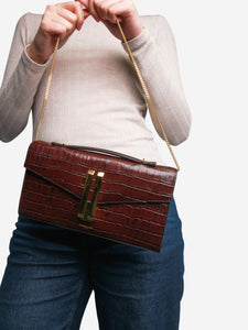 Demellier Mahogany brown Vancouver clutch