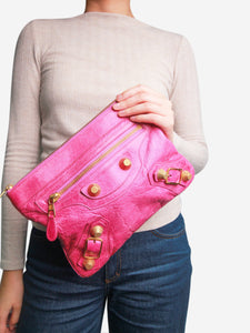 Balenciaga Pink Magenta clutch bag