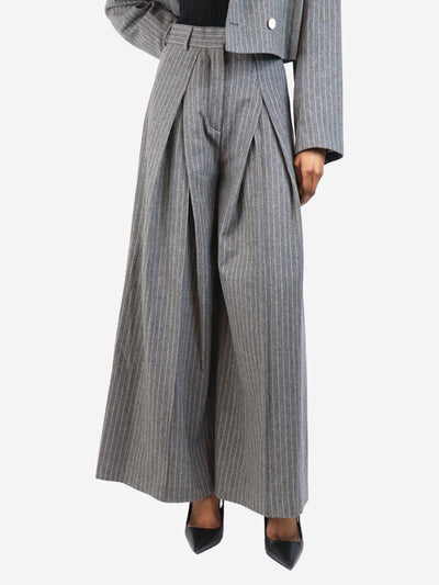 Grey wide-leg pinstripe trousers - size UK 4 Trousers Acne Studios 