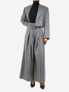 Grey cropped pinstripe blazer - size UK 8 Coats & Jackets Acne Studios 