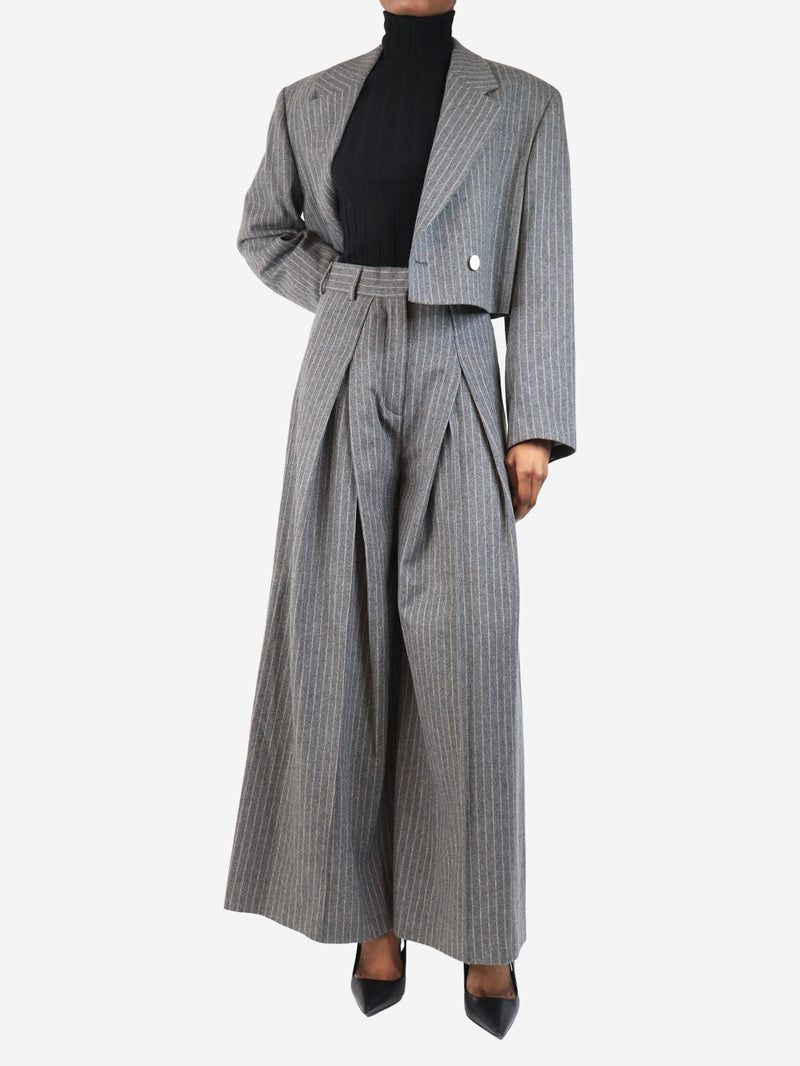 Grey cropped pinstripe blazer - size UK 8 Coats & Jackets Acne Studios 
