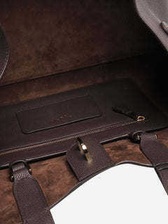 Brown pebbled leather large tote bag Bags Giorgio Armani 