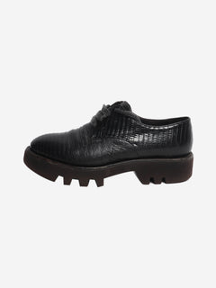 Black reptile effect Derby shoes - size EU 37 (UK 4)