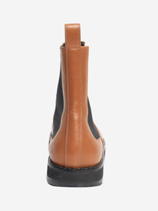 The Row Tan Gaia leather gored boots - size EU 38.5
