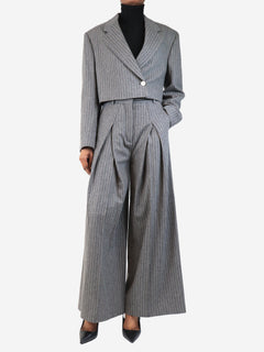 Grey cropped pinstripe blazer - size UK 8 Coats & Jackets Acne Studios 