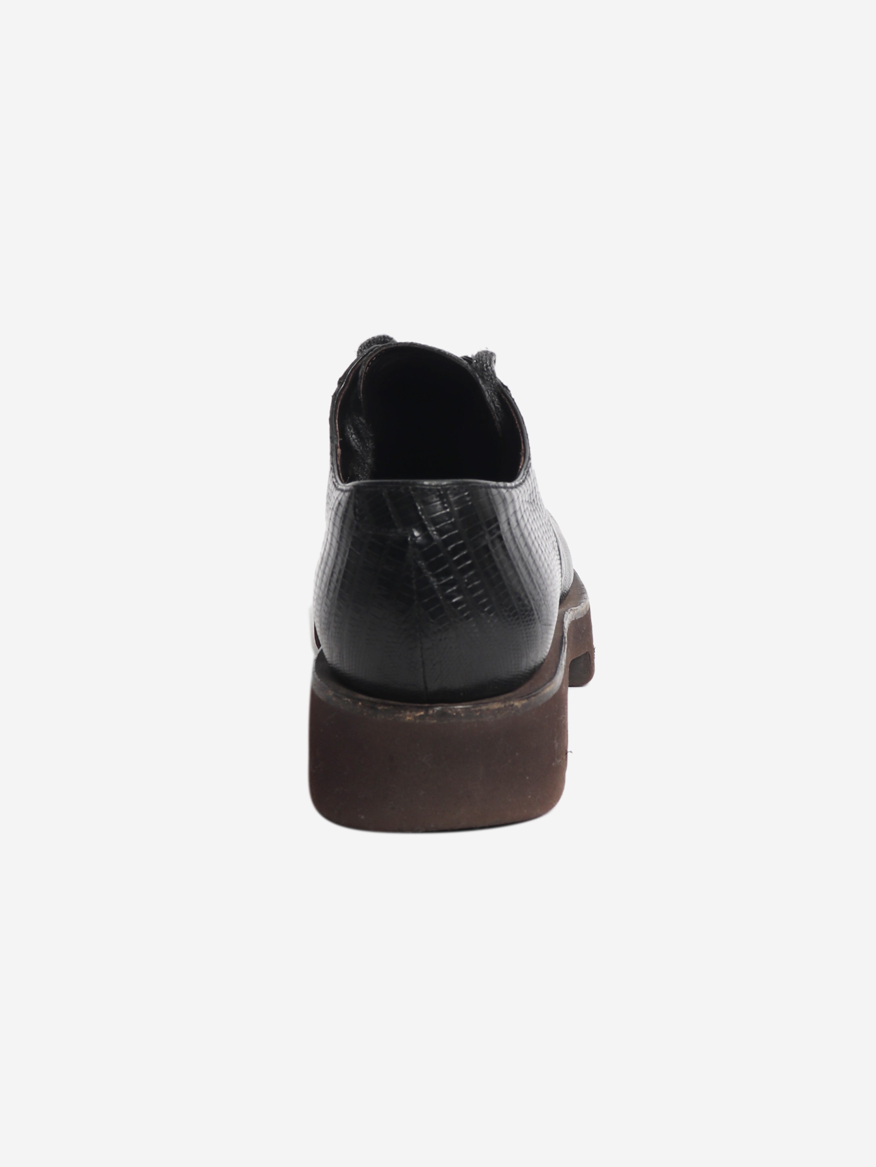 Black reptile effect Derby shoes - size EU 37 (UK 4)