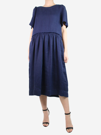 Blue midi linen dress - size M Dresses Bamford 