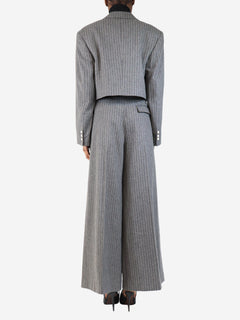 Grey cropped pinstripe blazer - size UK 8 Coats & Jackets Acne Studios 