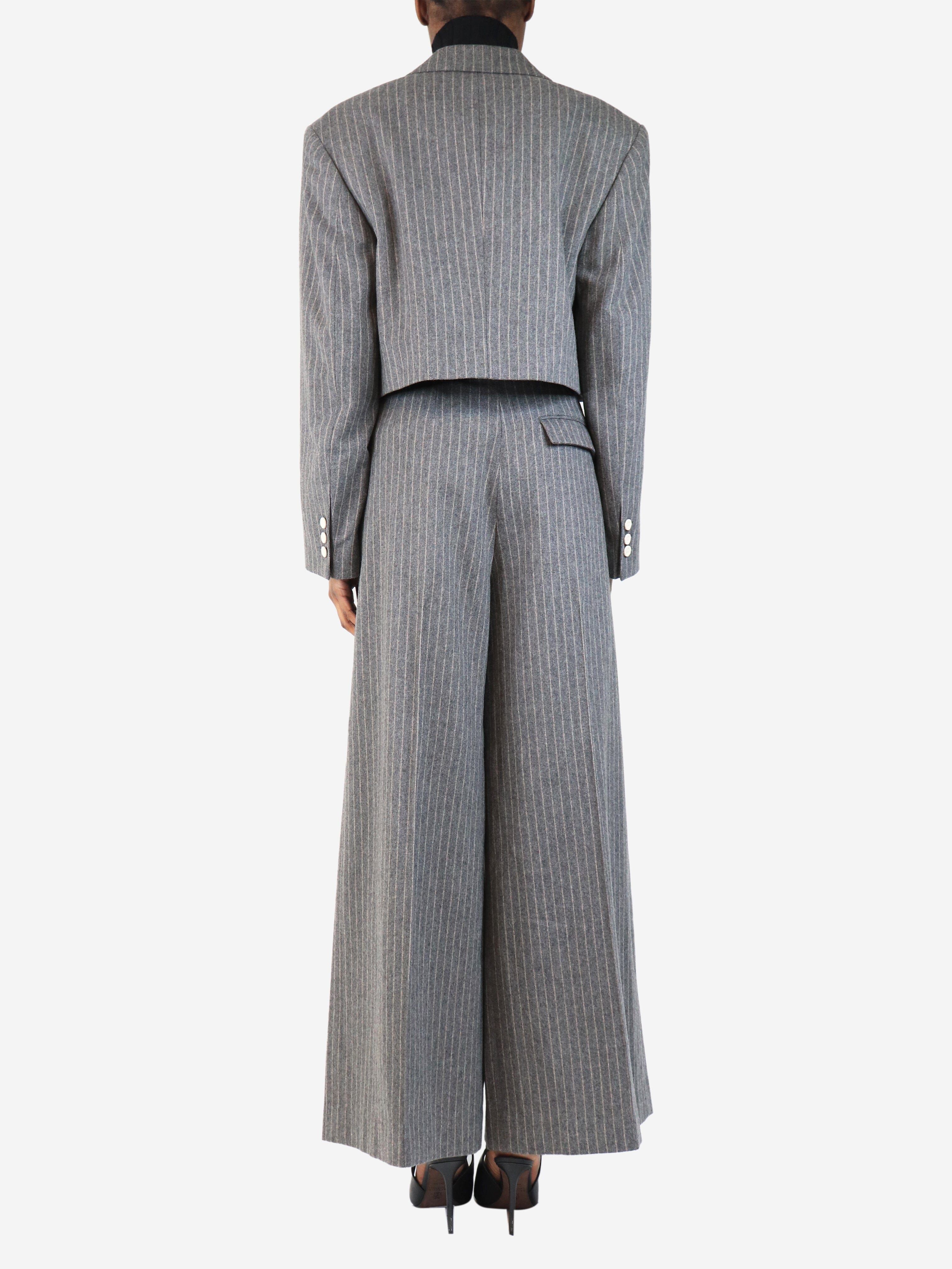 Grey cropped pinstripe blazer - size UK 8 Coats & Jackets Acne Studios 