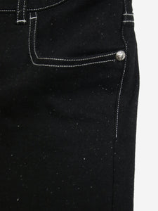 Chanel Black slim-leg speckled trousers - size UK 16