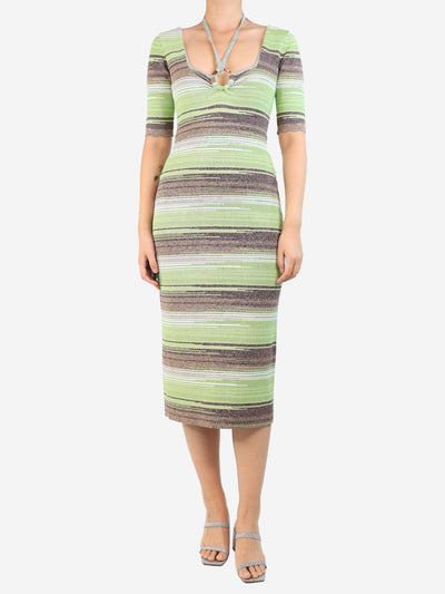 Green stretch striped midi dress - size S Dresses Veronica Beard 
