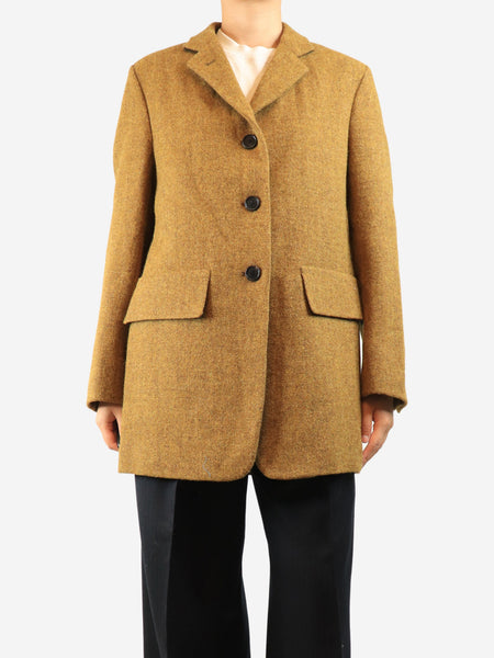 Mustard yellow Harris tweed blazer - size UK 10 product image