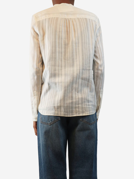 White mandarin collar shirt - size UK 6 alternate image