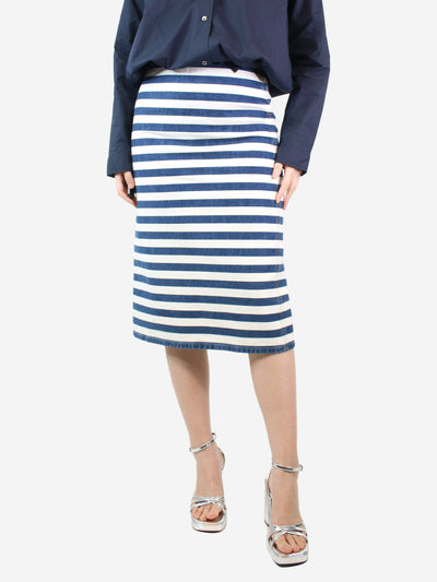 Blue and white denim striped skirt - size UK 8 Skirts Prada 