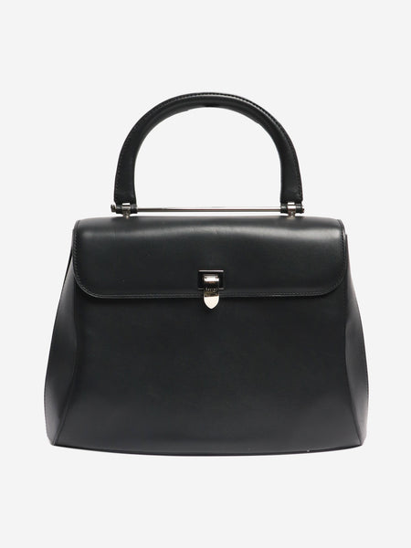 Black leather top handle bag product image