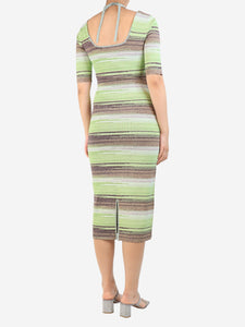 Veronica Beard Green stretch striped midi dress - size S
