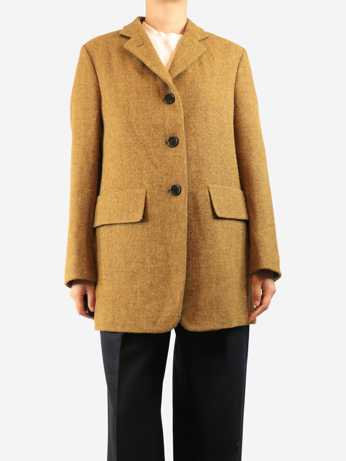 Mustard yellow Harris tweed blazer - size UK 10 Coats & Jackets Margaret Howell 