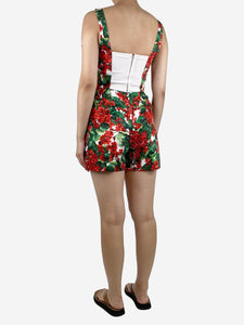 Dolce & Gabbana Green floral playsuit - size UK 8