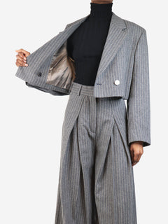 Grey cropped pinstripe blazer - size UK 8 Coats & Jackets Acne Studios 