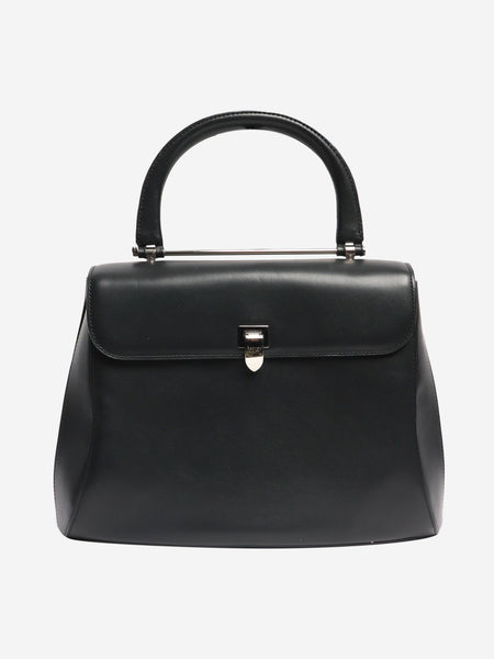 Black leather top handle bag product image
