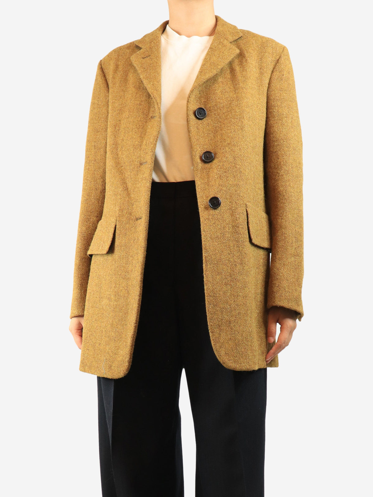 Mustard yellow Harris tweed blazer - size UK 10 Coats & Jackets Margaret Howell 