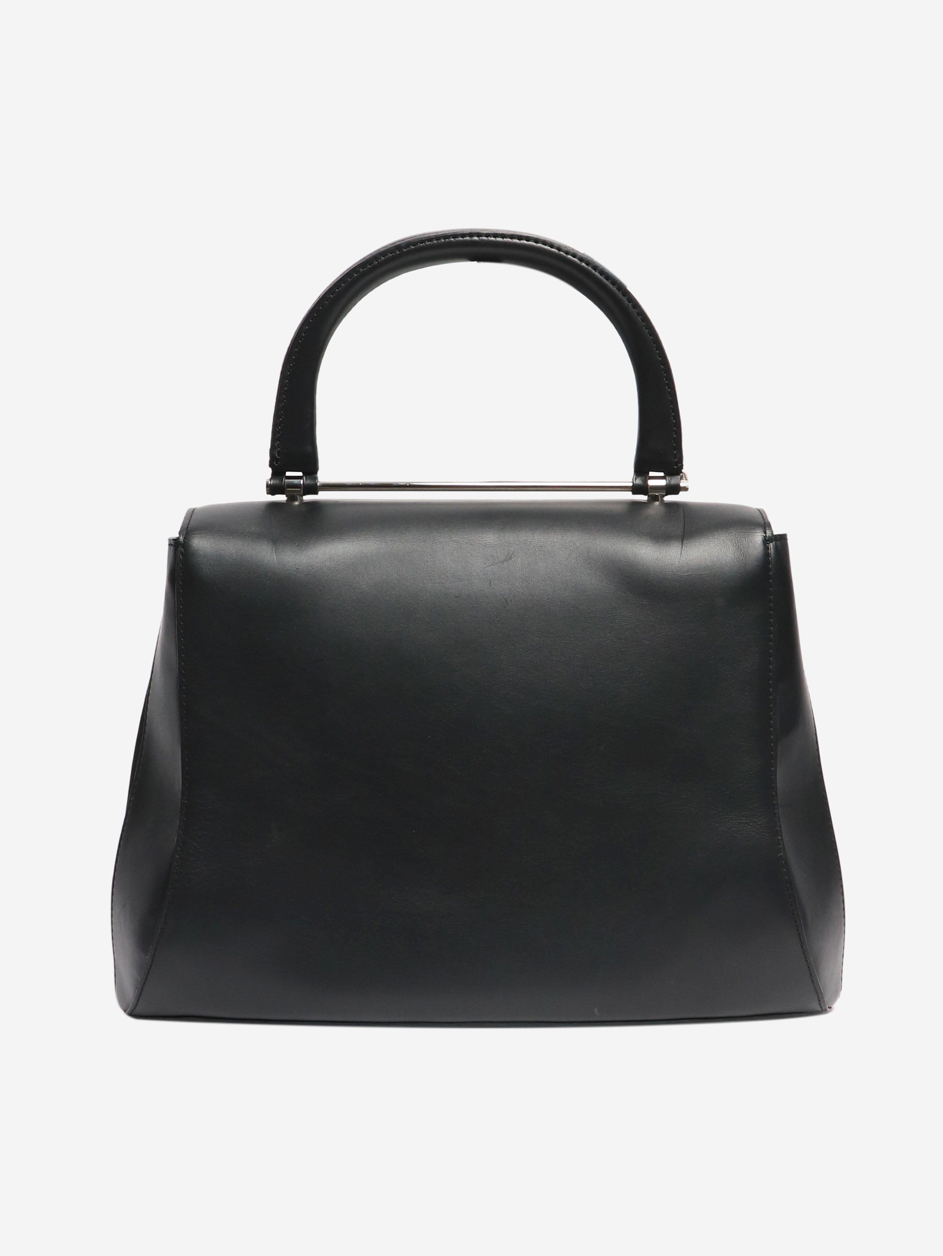 Black leather top handle bag Top Handle Bags Asprey 