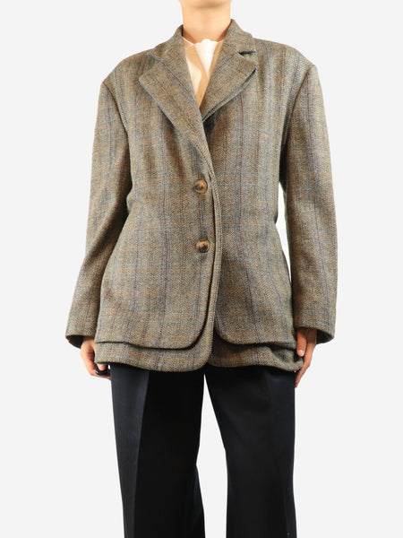 Green tweed belted blazer - size UK 12 product image