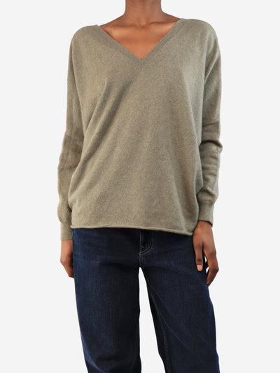 Brown cashmere v-neck jumper - size UK 6 Knitwear Kujten 