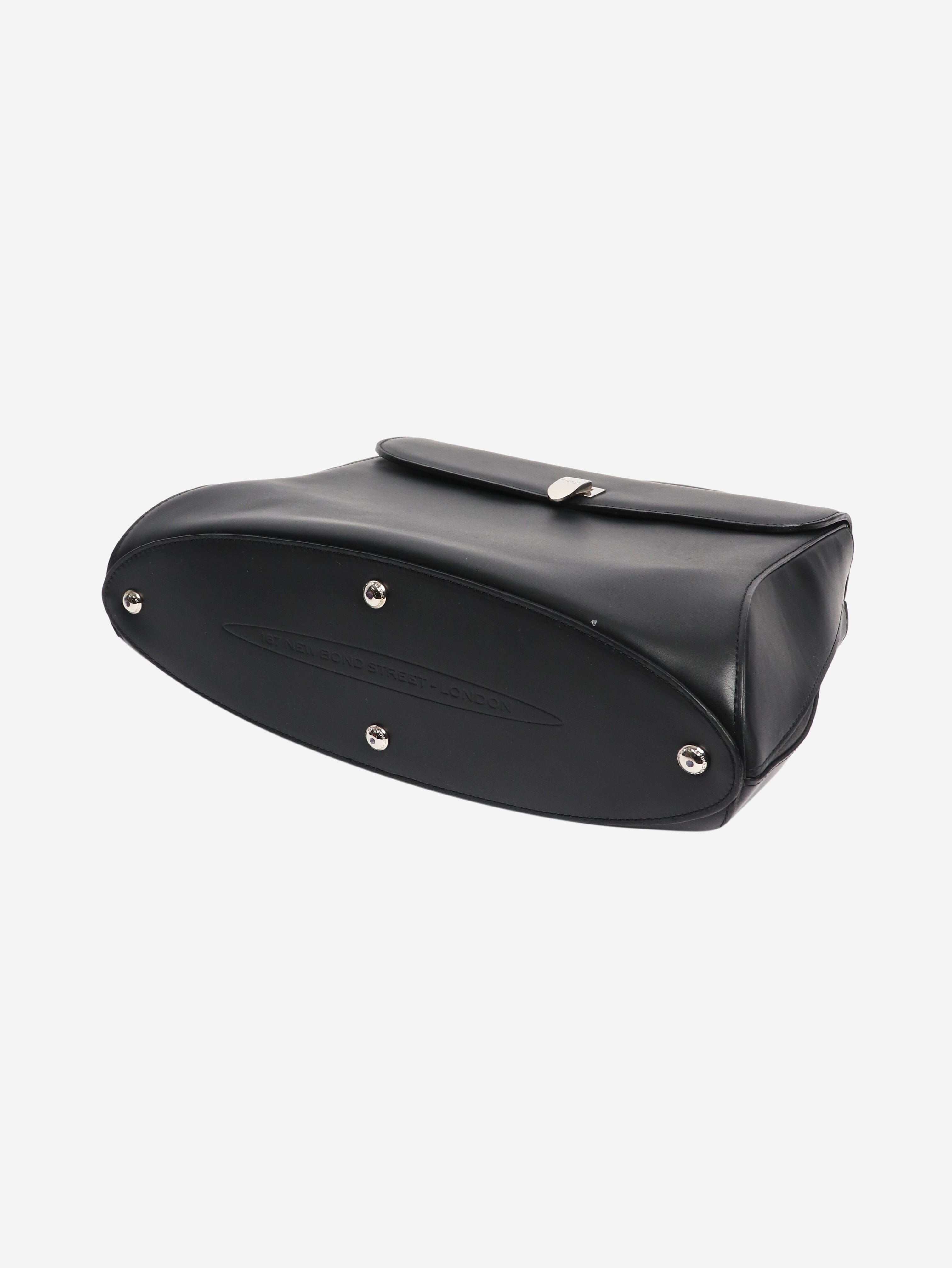 Black leather top handle bag Top Handle Bags Asprey 