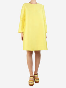 Max Mara Yellow silk-blend shift dress - size UK 8