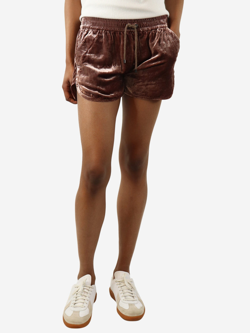 velvet mini shorts