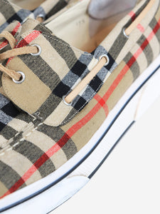 Burberry Brown nova check boat shoes - size EU 37.5 (UK 4.5)