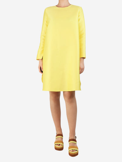 Yellow silk-blend shift dress - size UK 8 Dresses Max Mara 