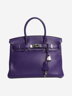 Purple 2010 Birkin 30 bag in Clemence leather Top Handle Bags Hermes 