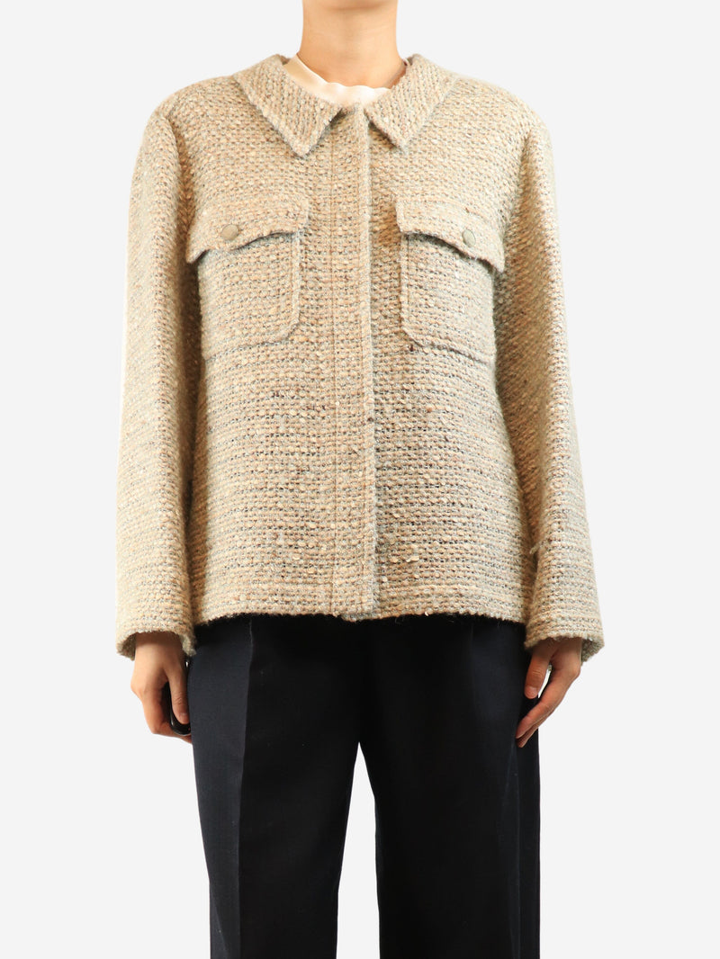 Neutral tweed jacket - size UK 20