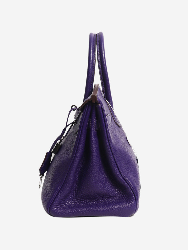 Purple 2010 Birkin 30 bag in Clemence leather Top Handle Bags Hermes 