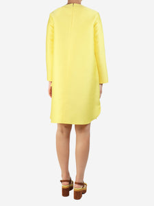 Max Mara Yellow silk-blend shift dress - size UK 8