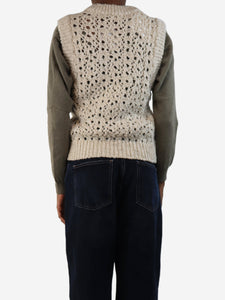Amomento Neutral loose-knit jumper vest - size XS