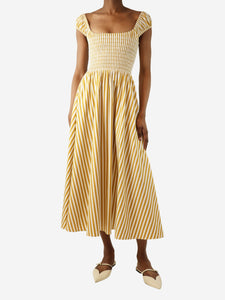 La Ligne Yellow and white striped midi dress - size XS