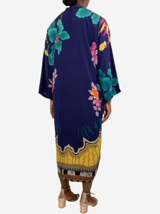 Etro Multi floral-printed silk midi dress - size UK 12