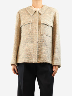 Neutral tweed jacket - size UK 20