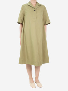 Margaret Howell MHL Green short-sleeved shirt dress - size XXS