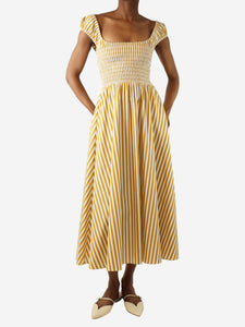 La Ligne Yellow and white striped midi dress - size XS