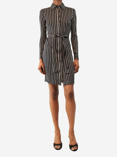 Black striped mini dress - size UK 4 Dresses Diane Von Furstenberg 