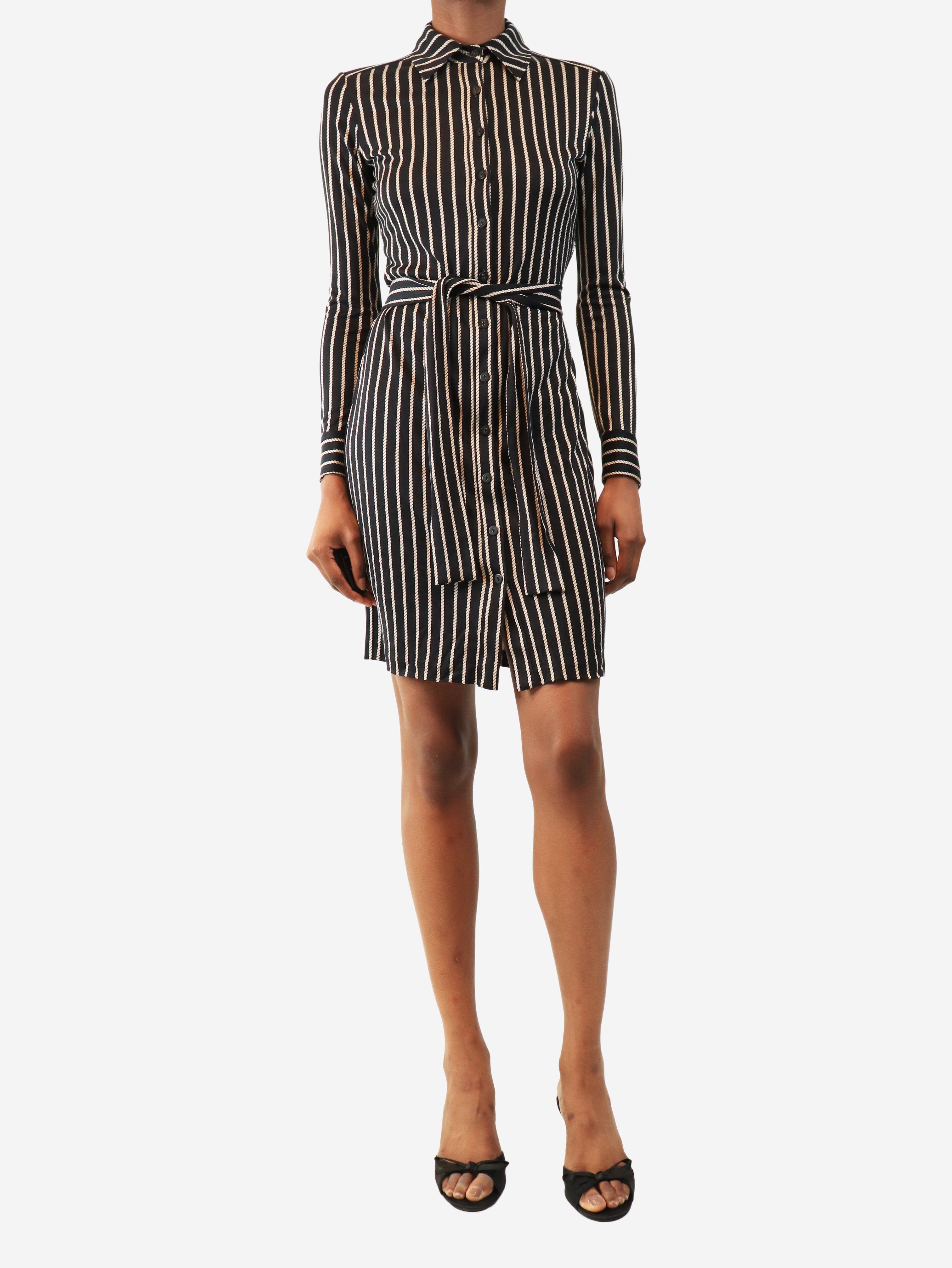 Black striped mini dress - size UK 4 Dresses Diane Von Furstenberg 